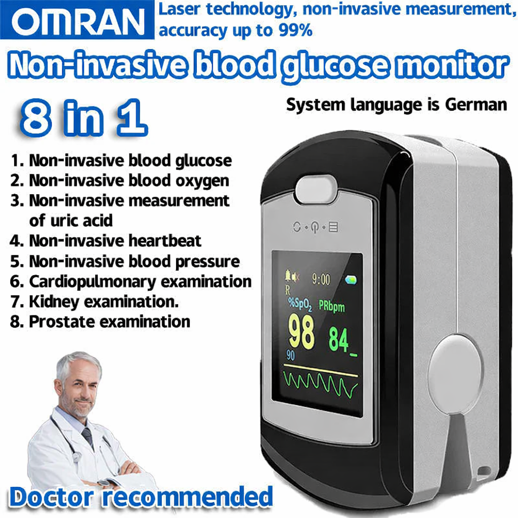 Omran 8-in-1 non-invasive blood glucose meter| High-Precision 99.9% Accuracy | TGA Certified