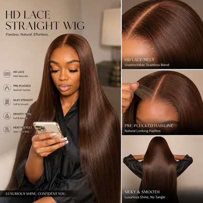 Special Mother’s Day Deals 🌷💥Straight HD Transparent Lace Front Wigs Human Hair